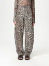 Ganni Organic Denim Leopard Izey Straight Jeans In Animal Print