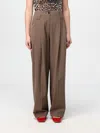 Ganni Shiitake Viscose Blend Pants In Braun