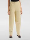 Ganni Striped Tapered Trousers In Sand