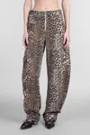 Ganni Leopard-print Trousers In Animalier