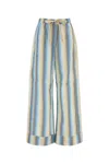 Ganni Ombre Stripe Cotton-poplin Trousers In Multi
