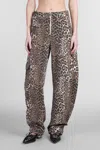 Ganni Leopard-print Trousers In Multicolor