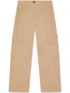 Ganni Mid-rise Cargo Trousers In Ocre