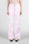 Ganni Pants In Rose-pink Cotton In Pink