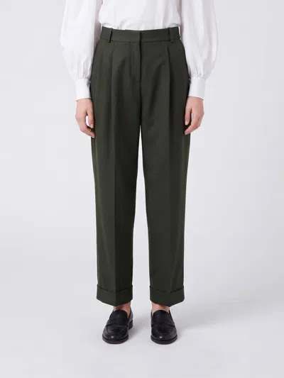 Ganni Pants Woman Color Green