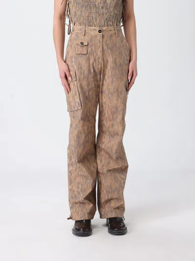 Ganni Pants Woman  In Brown