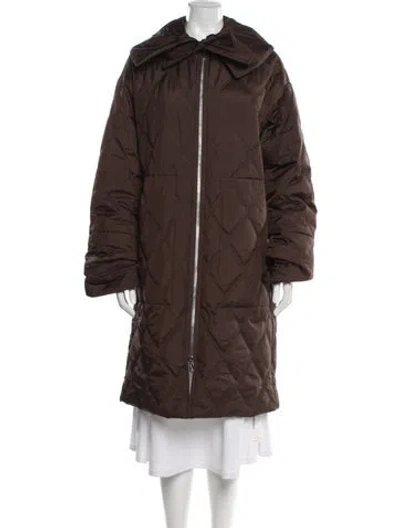 Pre-owned Ganni Parka In Brown