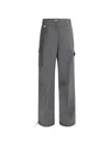 Ganni Patch-pocket Cargo Pants In Grey