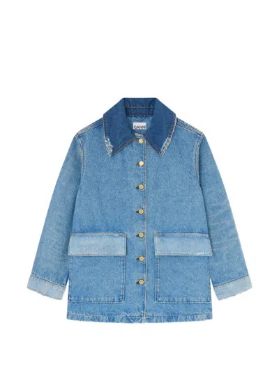 GANNI GANNI PATCHWORK DENIM JACKET