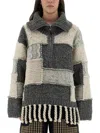 Ganni Patchwork Jersey With Bangs In Multi