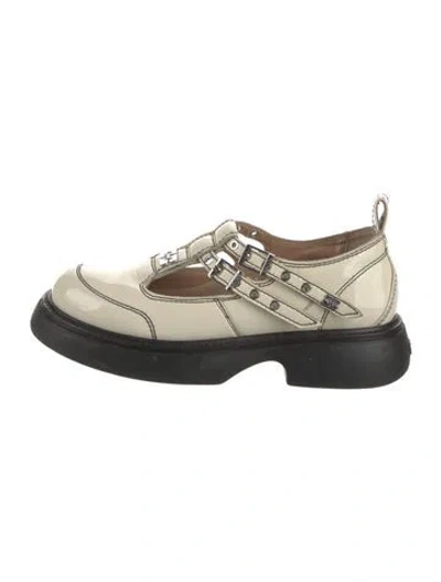 Pre-owned Ganni Patent Leather Oxfords In Multi