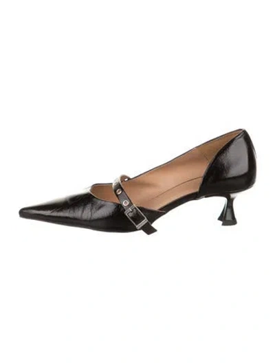 Pre-owned Ganni Patent Leather Pumps In Black