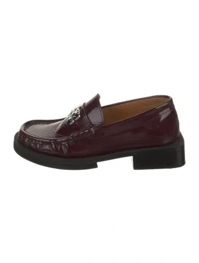 Pre-owned Ganni Patent Leather Pumps In Burgundy