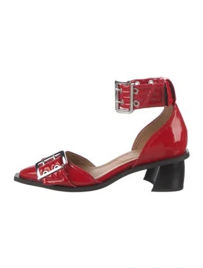 Pre-owned Ganni Patent Leather Pumps In Red
