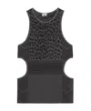 Ganni Leopard-jacquard Seamless Tank Top In Black