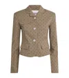 Ganni Flock Check Suiting Blazer In Neutral