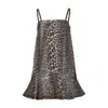 Ganni Leopard Print Mini Dress In Black