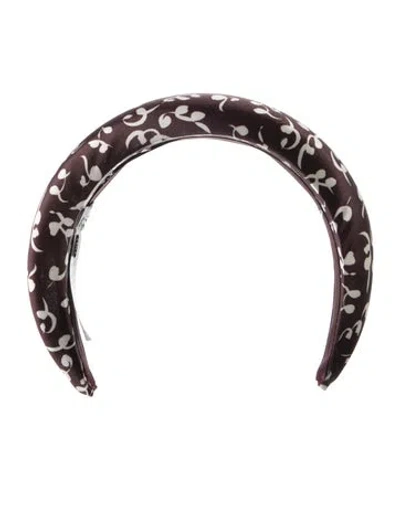 Pre-owned Ganni Patterned Headband In Burgundy