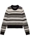 Ganni Patterned Intarsia-knit Jumper In 黑色