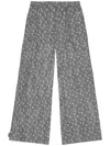 Ganni Patterned-jacquard Trousers In Grey