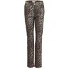 Ganni Printed Stretch Cotton Pant In Animal Print