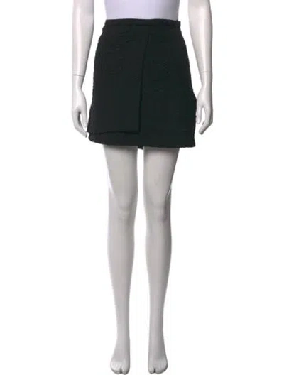 Pre-owned Ganni Patterned Mini Skirt In Black