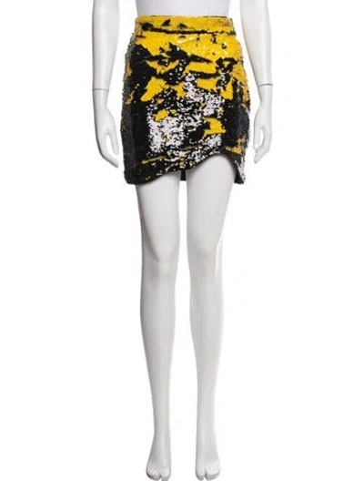 Pre-owned Ganni Patterned Mini Skirt In Black