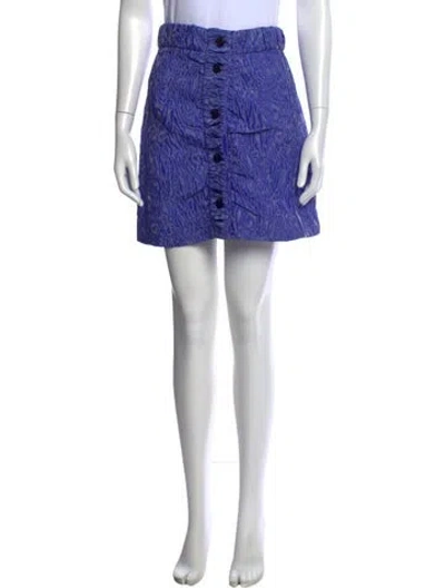 Pre-owned Ganni Patterned Mini Skirt In Blue