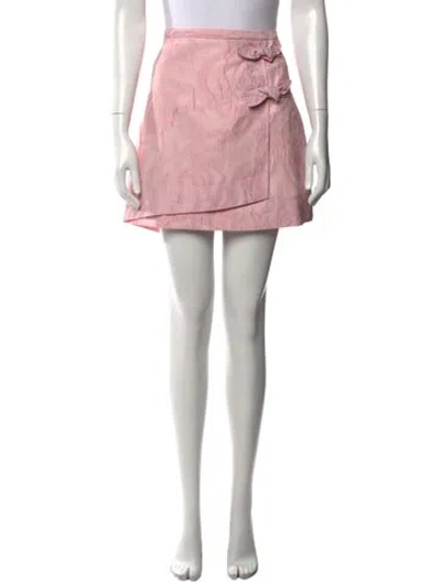 Pre-owned Ganni Patterned Mini Skirt In Pink