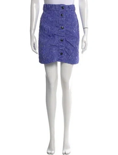 Pre-owned Ganni Patterned Mini Skirt In Purple