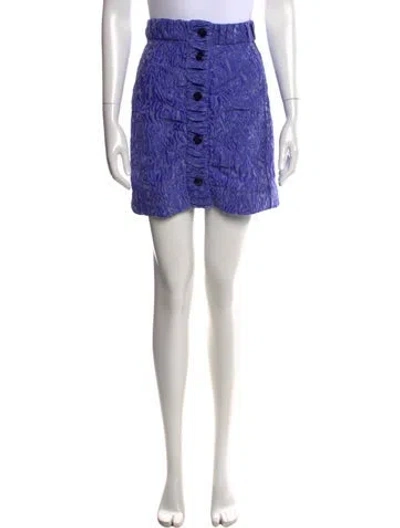 Pre-owned Ganni Patterned Mini Skirt In Purple