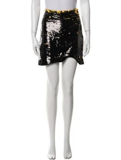 Pre-owned Ganni Patterned Mini Skirt W/ Tags In Black