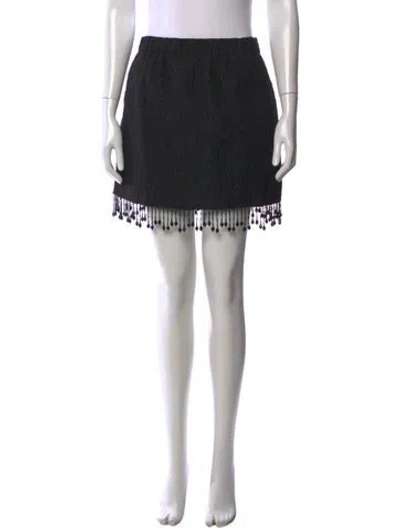 Pre-owned Ganni Patterned Mini Skirt W/ Tags In Black