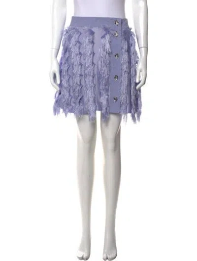 Pre-owned Ganni Patterned Mini Skirt W/ Tags In Blue