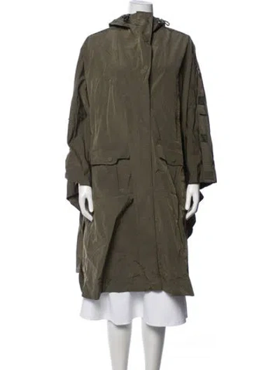 Pre-owned Ganni Patterned Parka In Green