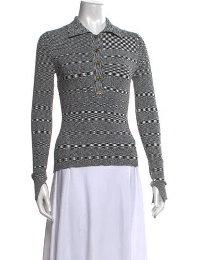 Pre-owned Ganni Patterned Sweater In Black