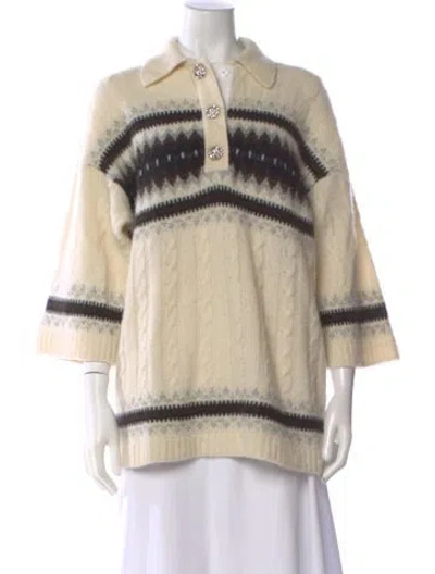 Pre-owned Ganni Patterned Sweater In Neutral