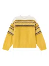 Ganni Patterned Sweater In Yellow