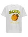 Ganni White T-shirt With 'have A Nice Day' Logo Print