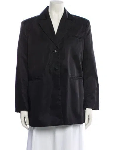 Pre-owned Ganni Peacoat In Black