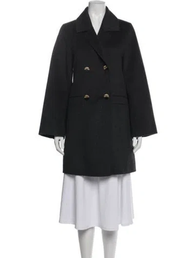 Pre-owned Ganni Peacoat In Gray