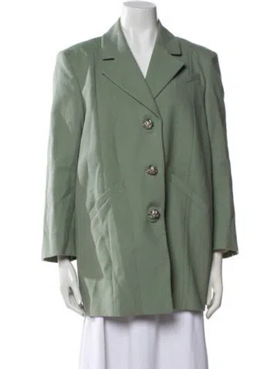Pre-owned Ganni Peacoat In Green