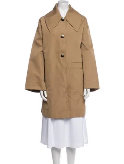 Pre-owned Ganni Peacoat In Neutral