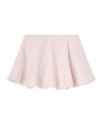 Ganni Peacoat Wool Circle Skirt In Neutral
