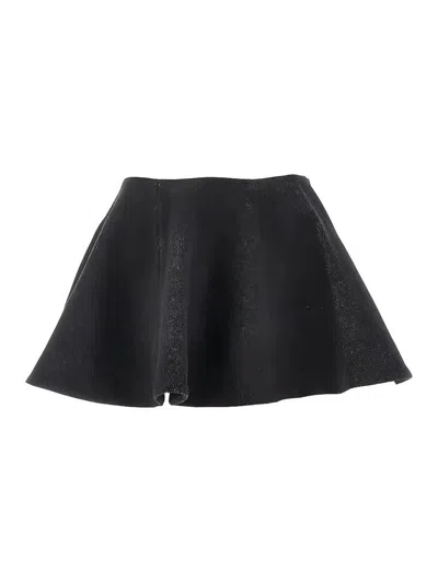 Ganni Peacoat Wool Skirt In Black