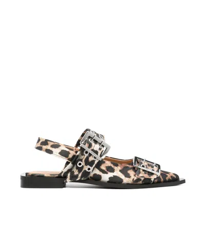 GANNI PEEP-TOE, PATENT-LEATHER BOOTIES