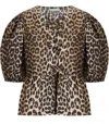Ganni Blouse With Animal Pattern In Animal Print
