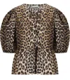 Ganni Blouse With Animal Pattern In Multi