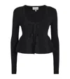 Ganni Light Mohair Tie String Cardigan Sky Captain In Black