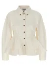 Ganni Peplum Shirt And Blouse White In White